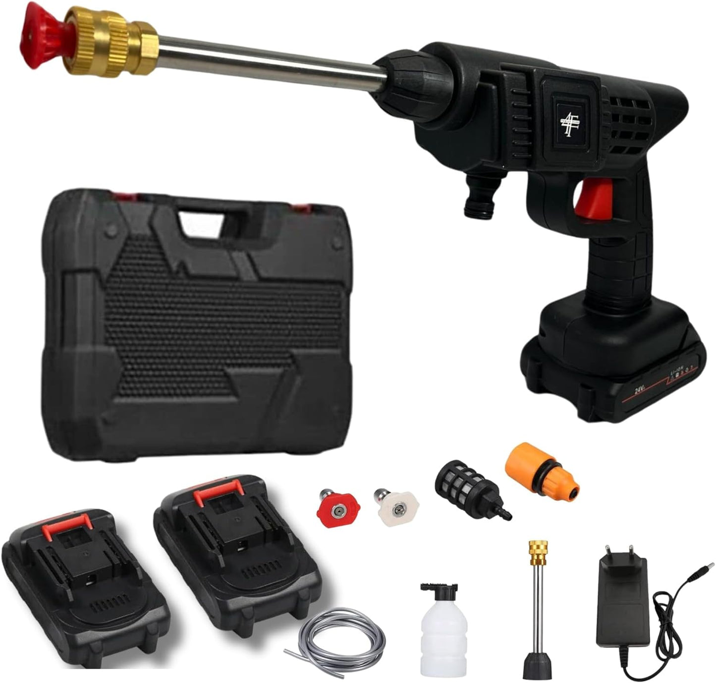 Professional high pressure water gun with two batteries